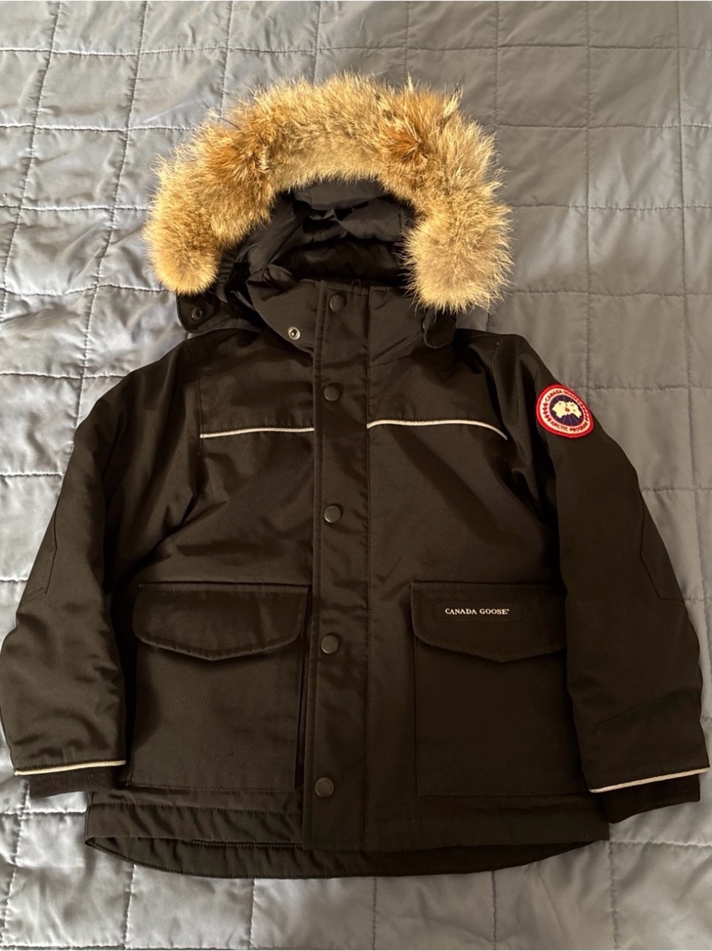Canada Goose Kids Lynx Down Parka Od Green Size 4 - 5